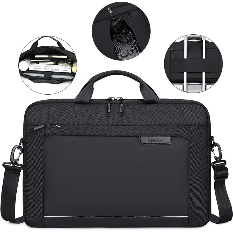 COOLBELL CB-2138 Waterproof Laptop Messenger Bag for 17.3 Inch Notebook Business Briefcase with Shoulder Strap - Black - 3