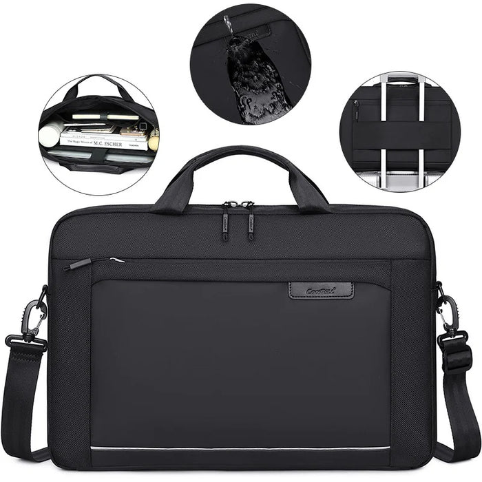 COOLBELL CB-2138 Waterproof Laptop Messenger Bag for 17.3 Inch Notebook Business Briefcase with Shoulder Strap - Black - 3