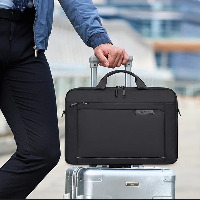 COOLBELL CB-2138 Waterproof Laptop Messenger Bag for 17.3 Inch Notebook Business Briefcase with Shoulder Strap - Black - 5