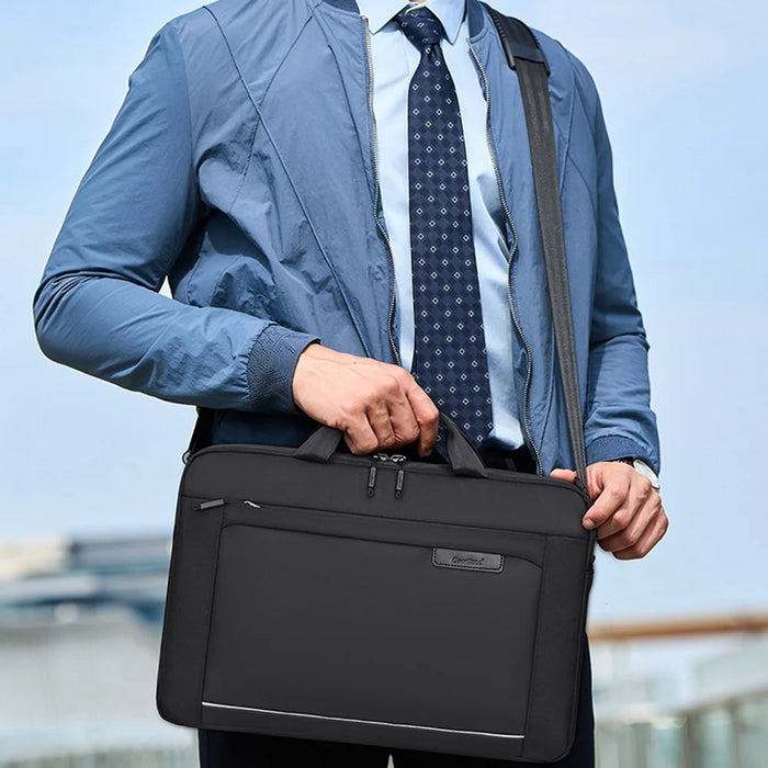 COOLBELL CB-2138 Waterproof Laptop Messenger Bag for 17.3 Inch Notebook Business Briefcase with Shoulder Strap - Black - 6