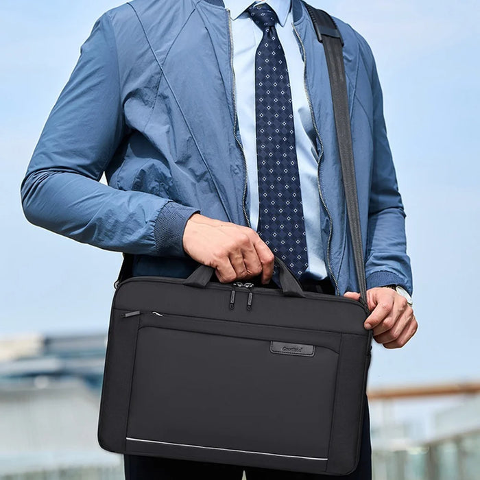 COOLBELL CB-2138 13.3 Inch Laptop Bag Waterproof Business Notebook Carrying Briefcase with Shoulder Strap - Black - 3