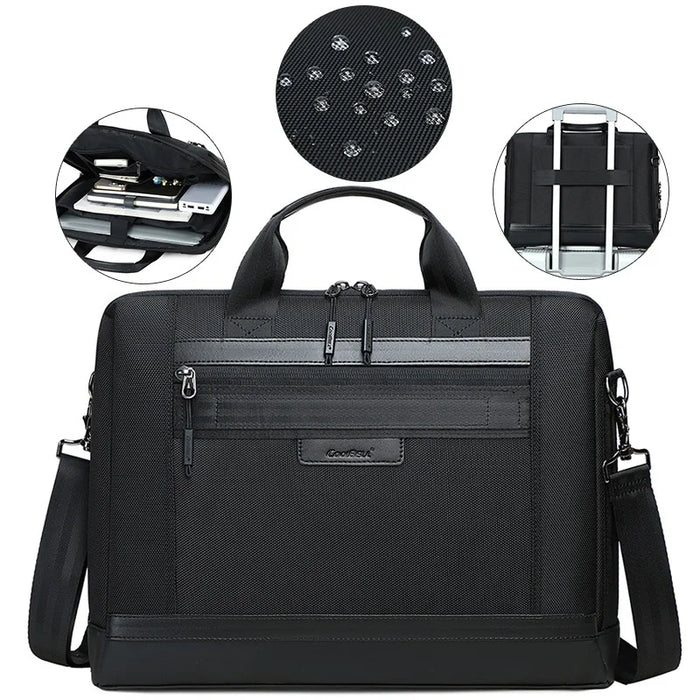 COOLBELL CB-2136 15.6 Inch Laptop Bag Men Business Briefcase Waterproof Notebook Carrying Bag - Black - 4