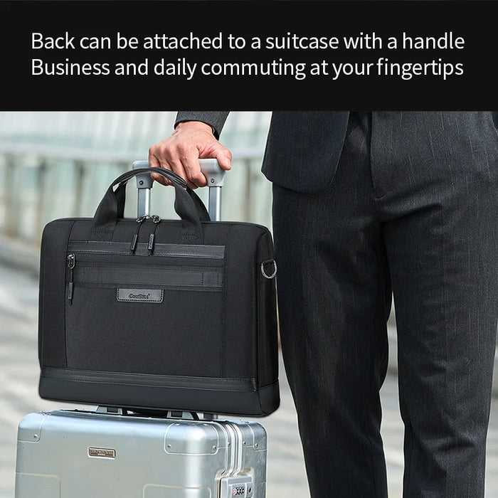 COOLBELL CB-2136 15.6 Inch Laptop Bag Men Business Briefcase Waterproof Notebook Carrying Bag - Black - 5