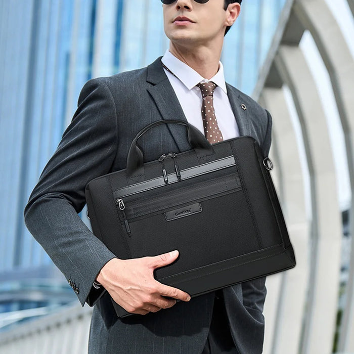 COOLBELL CB-2136 15.6 Inch Laptop Bag Men Business Briefcase Waterproof Notebook Carrying Bag - Black - 6