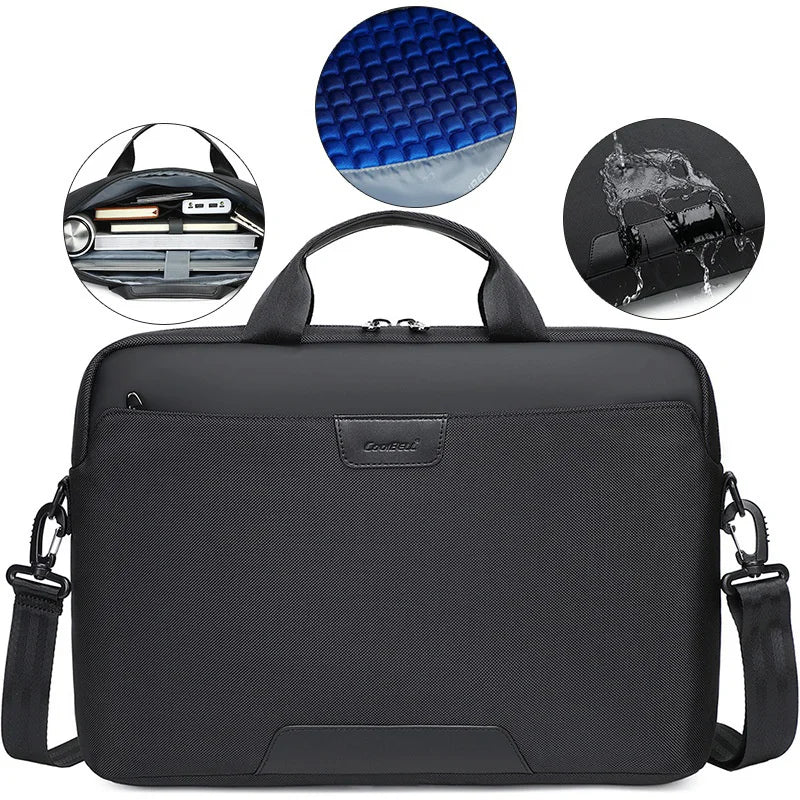 COOLBELL 2150 Business Laptop Bag 15.6 Inch Notebook Messenger Bag for Men Large Capacity Briefcase - Black - 3