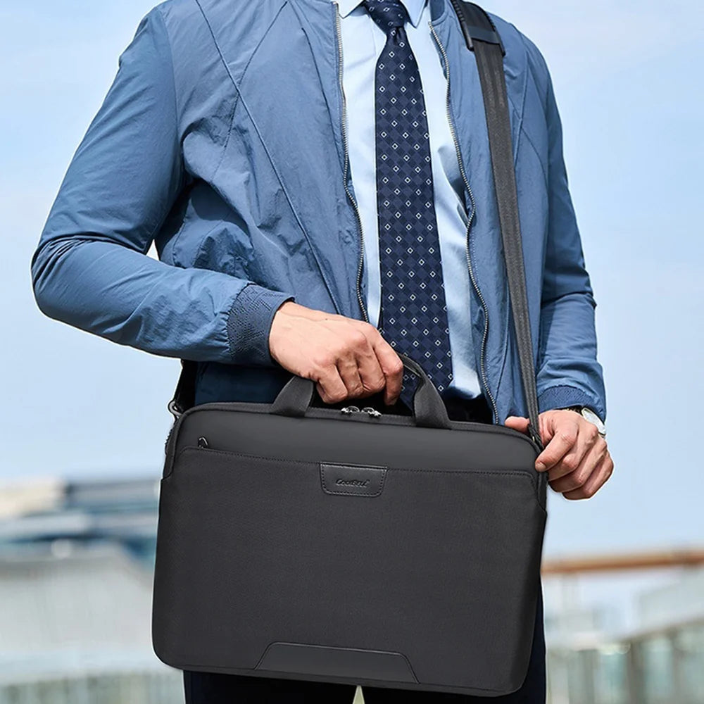 COOLBELL 2150 Business Laptop Bag 15.6 Inch Notebook Messenger Bag for Men Large Capacity Briefcase - Black - 4