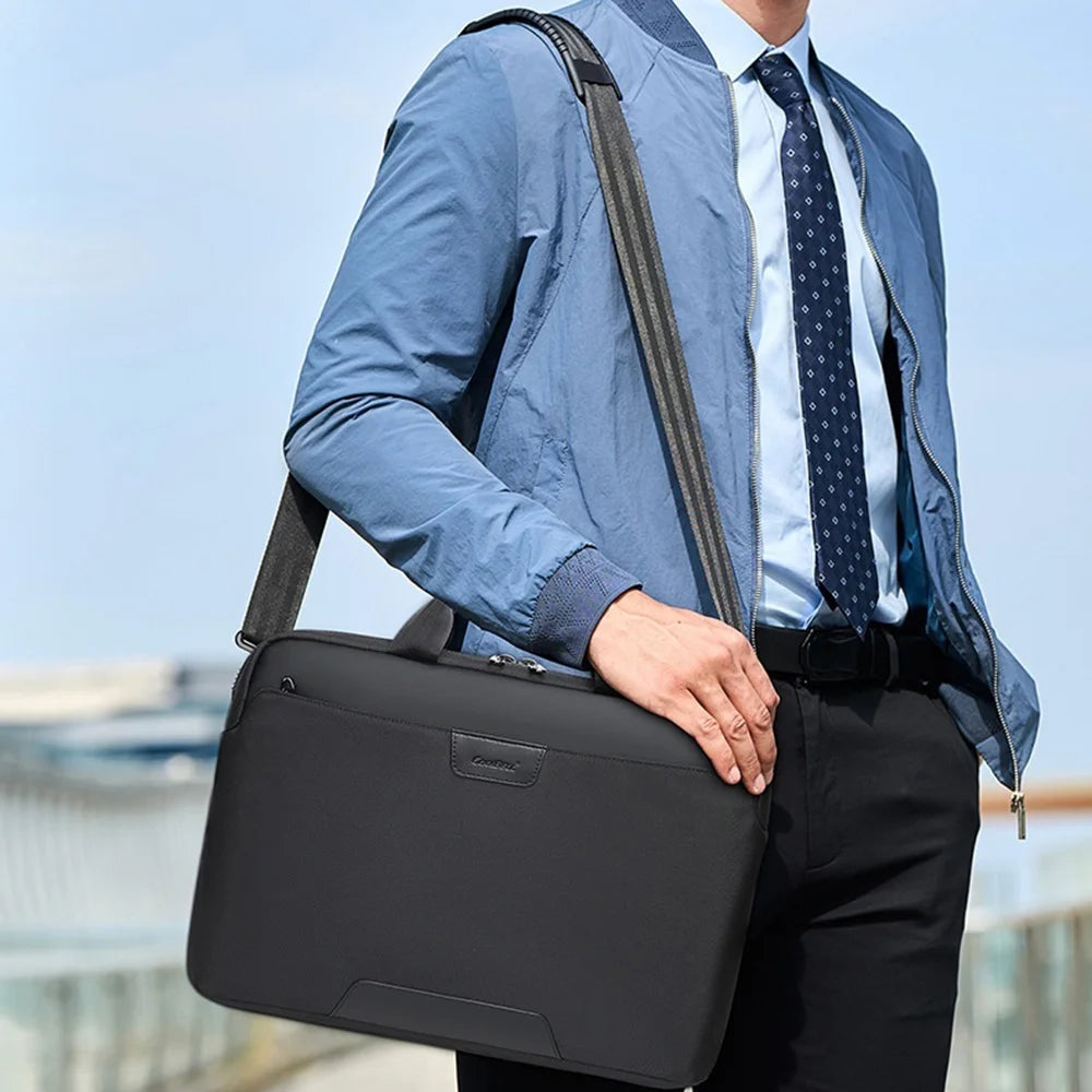 COOLBELL 2150 Business Laptop Bag 15.6 Inch Notebook Messenger Bag for Men Large Capacity Briefcase - Black - 5