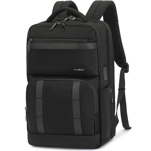 COOLBELL 8279 Large Capacity Waterproof Men Business Backpack 15.6 Inch Laptop Bag with USB+Type-C External Charging Ports - Black - 1