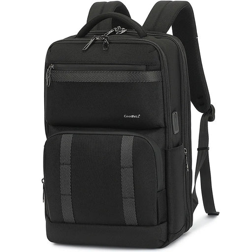 COOLBELL 8279 Large Capacity Waterproof Men Business Backpack 15.6 Inch Laptop Bag with USB+Type-C External Charging Ports - Black - 1