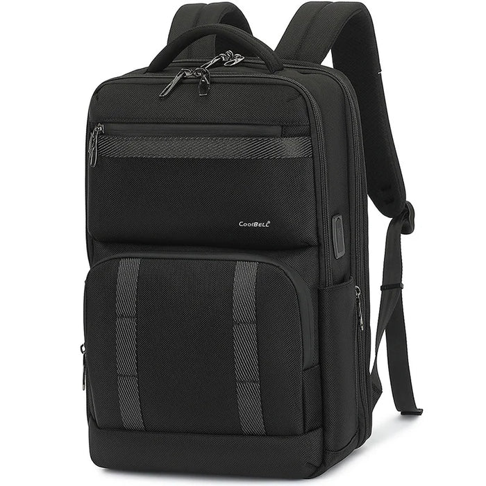 COOLBELL 8279 Large Capacity Waterproof Men Business Backpack 15.6 Inch Laptop Bag with USB+Type-C External Charging Ports - Black - 1