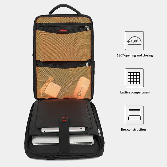 COOLBELL 8279 Large Capacity Waterproof Men Business Backpack 15.6 Inch Laptop Bag with USB+Type-C External Charging Ports - Black - 7
