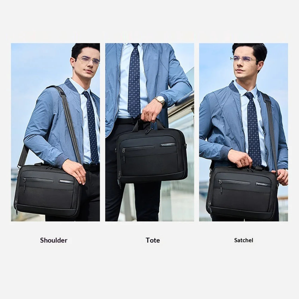COOLBELL CB-2135 Laptop Bag Waterproof Business Briefcase for 14.4 Inch Notebook Messenger Bag with Shoulder Strap - Black - 7