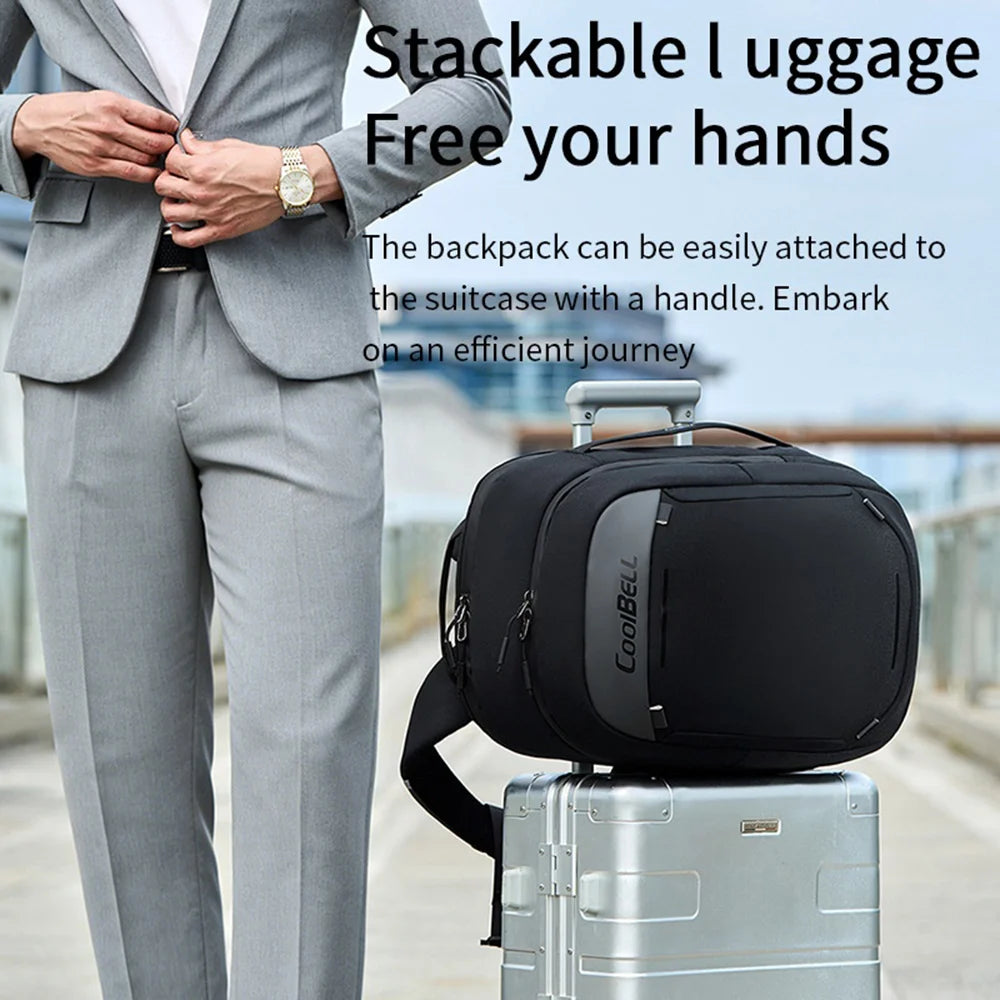 COOLBELL CB-8317 Business Backpack for 15.6 Inch Laptop Waterproof Travel Shoulder Bag with Reflective Strips - Black - 5