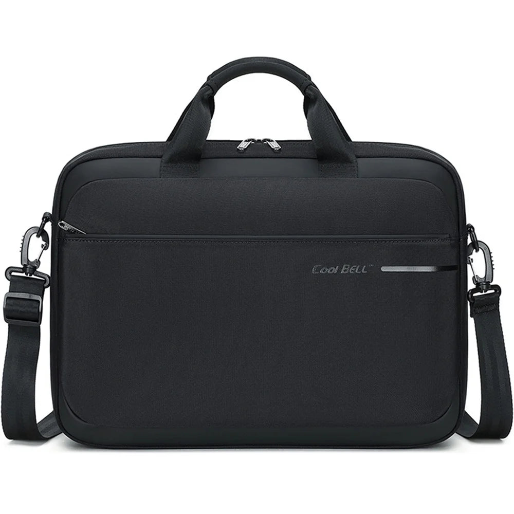 COOLBELL CB-2132 Business Laptop Bag for 15.6 Inch Notebook Waterproof Briefcase Messenger Bag with Trolley Strap - Black - 1