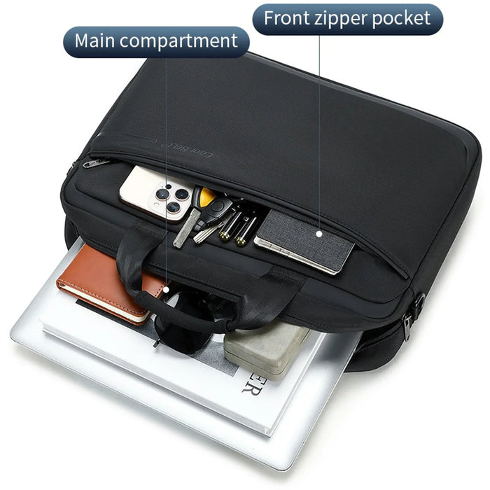 COOLBELL CB-2132 Business Laptop Bag for 15.6 Inch Notebook Waterproof Briefcase Messenger Bag with Trolley Strap - Black - 6