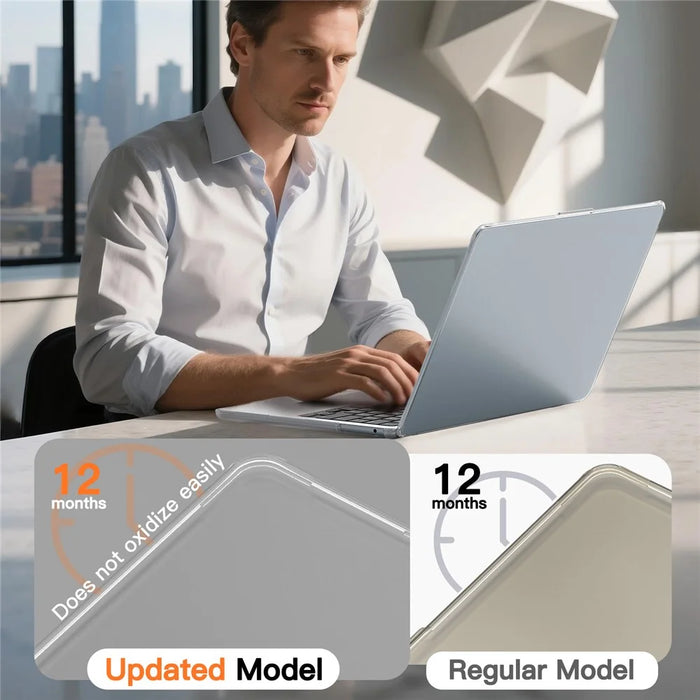 Protective Case for MacBook Air 13 inch (2026) / (2025) / (2024) / (2022) Drop Proof Matte PC + TPU Laptop Cover - Transparent - 7