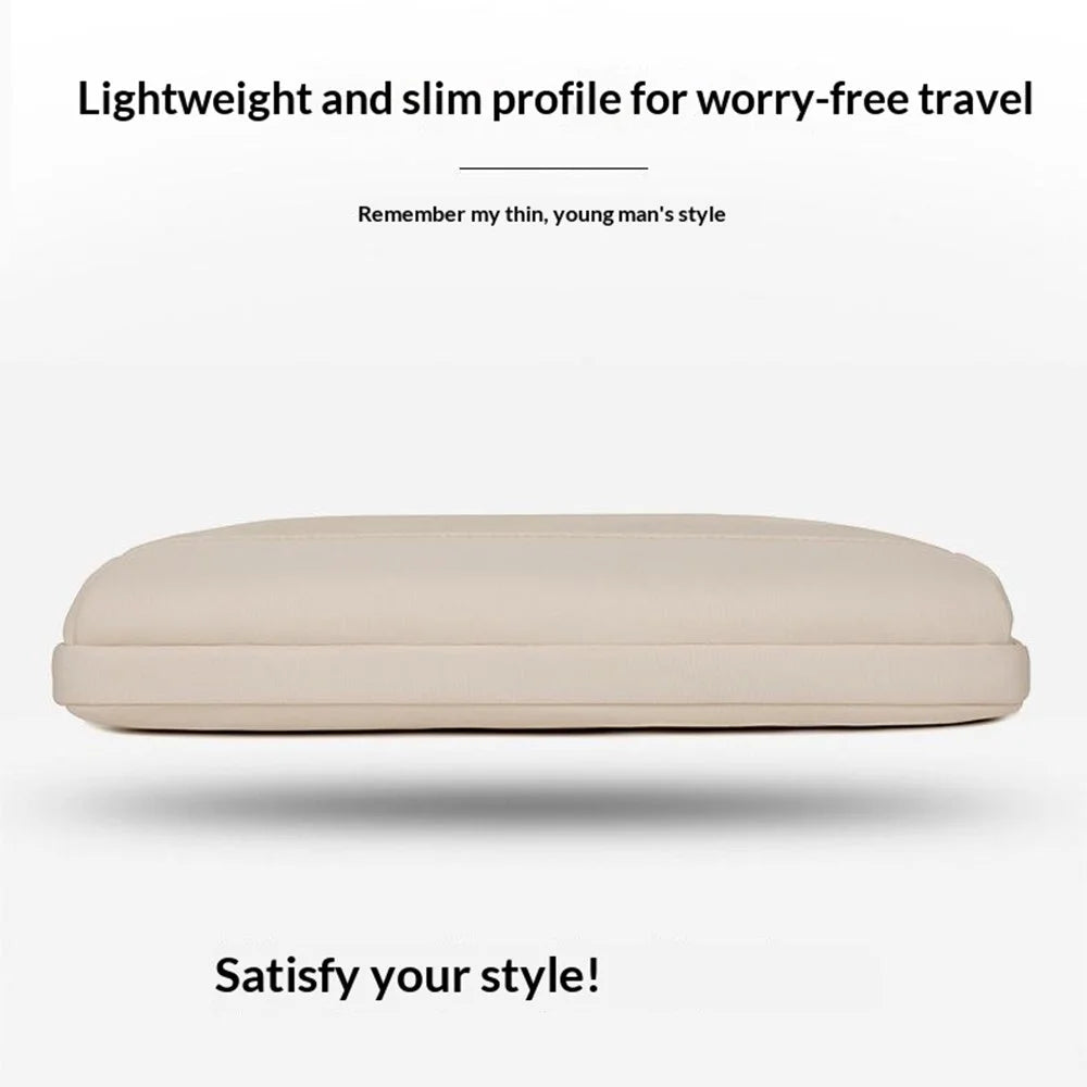 C100 Laptop Handheld Bag for 15-16.1 inch Notebook Triple Layer Protection Protective Sleeve Bag Portable Computer Case Carrying Briefcase - Beige - 6