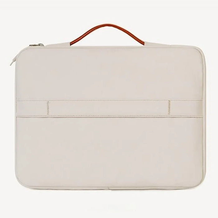 C108 Laptop Handheld Bag for 13-13.3 inch Notebook Retractable Handle Waterproof Business Protective Sleeve Bag Multi-Pocket Shockproof Carrying Case - Beige - 2