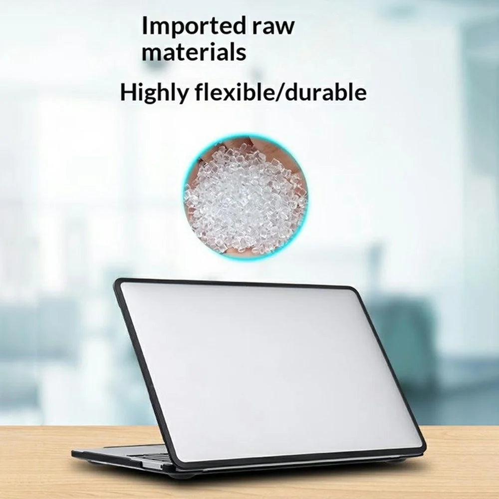 Laptop Protective Case For MacBook Pro 13 inch (2022) / (2020) / (2019) / (2018) / (2017) / (2016) TPU+PC Frosted Matte Hard Shell Cover - TPU Black Edges + Transparent PC - 3
