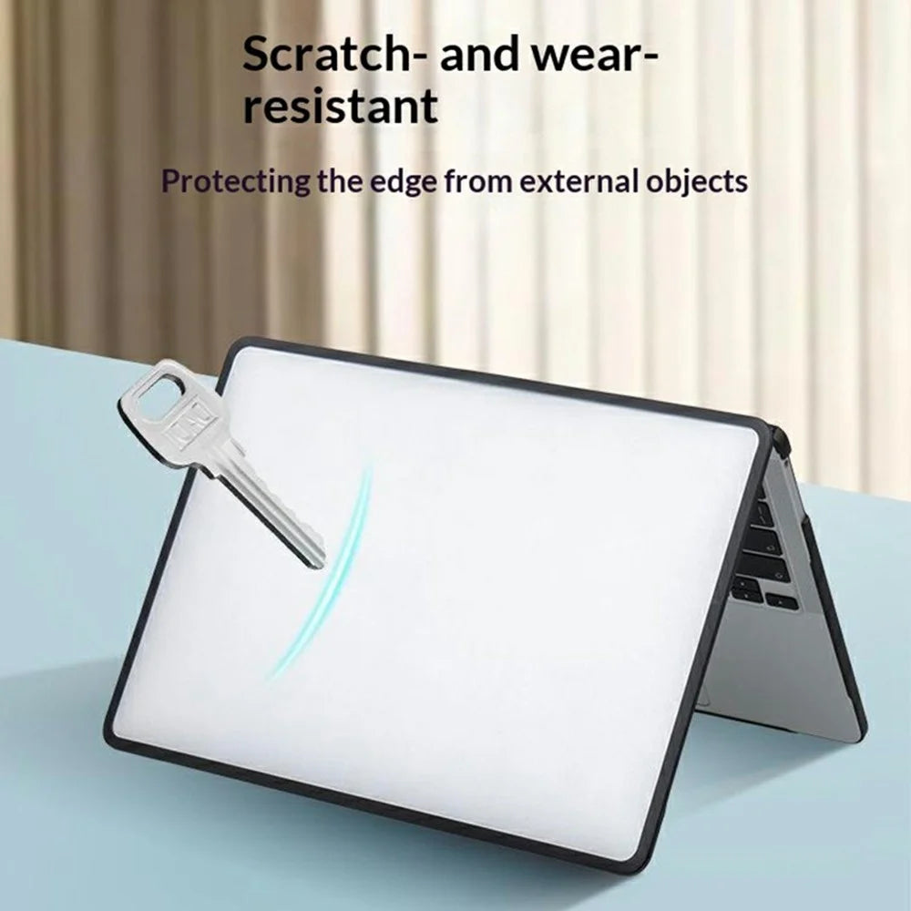 Laptop Protective Case For MacBook Pro 13 inch (2022) / (2020) / (2019) / (2018) / (2017) / (2016) TPU+PC Frosted Matte Hard Shell Cover - TPU Black Edges + Transparent PC - 4