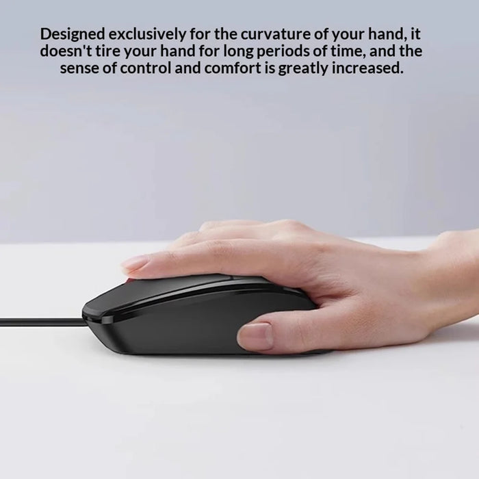 ERAZER KM201 104 Keys Wired Keyboard 1600DPI Ergonomic Mouse Combo Set for Office Gaming (Invested By Lenovo) - Black - 7
