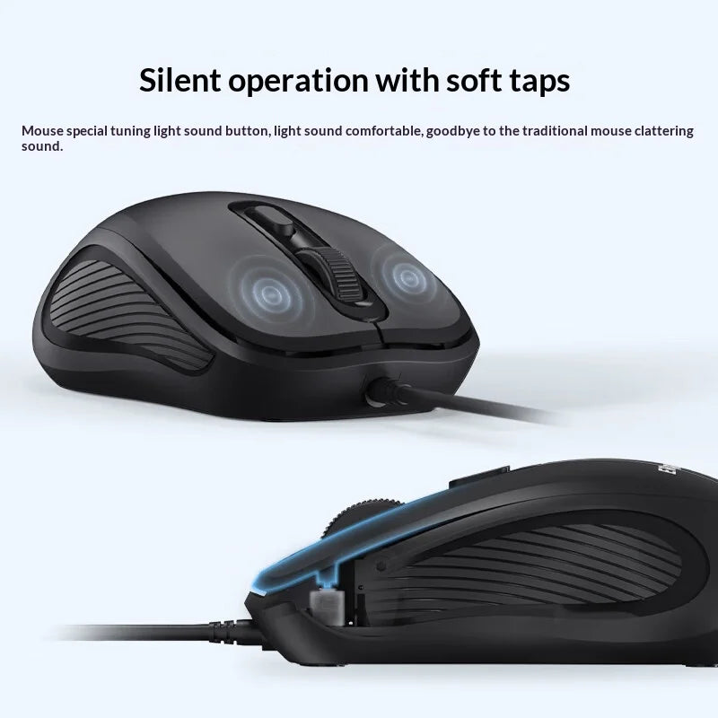 ERAZER KM301 USB Wired Keyboard Mouse Combo 104 Keys Full Size Keyboard 3-Level DPI Mouse Set for Office (Invested By Lenovo) - Black - 3