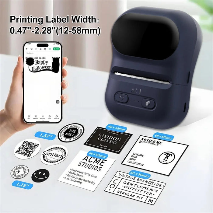 P5 Mini Bluetooth-compatible Thermal Label Printer Portable 203DPI Wireless Label Maker for iOS Android - Blue - 6