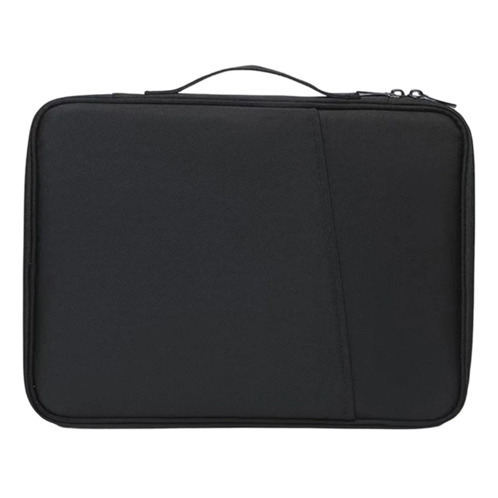 Laptop Tablet Carrying Case Organizer Bag for 13 Inch Notebook Waterproof Shockproof Electronics Multi-Pocket Travel Storage Pouch with Handle - Black - 1