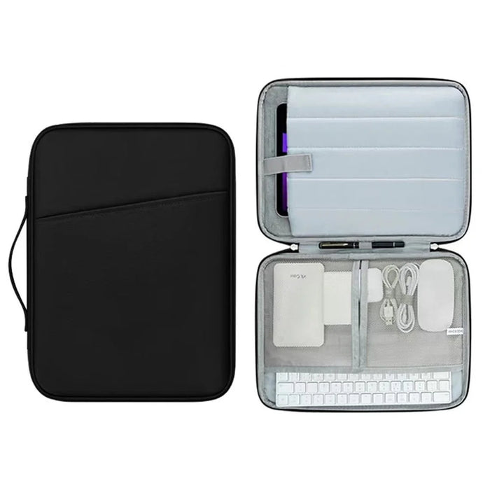 Laptop Bag for 15.6 Inch Notebook Tablet Computer Portable Carrying Case Multi-Pocket Storage Organizer Bag - Black - 2