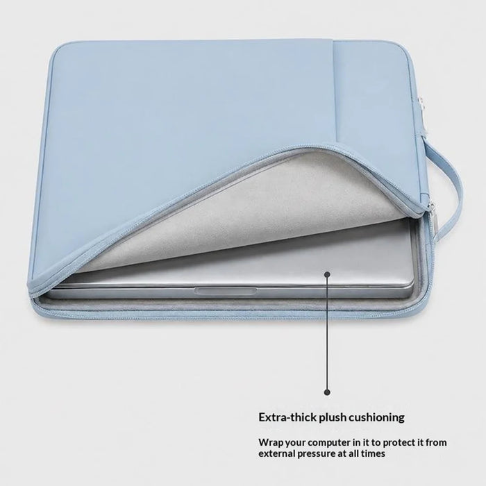 Multi-Function Laptop Sleeve Bag for 15-15.6 inch Notebook Tablet Portable Handle Waterproof Shockproof Storage Case - Blue - 3