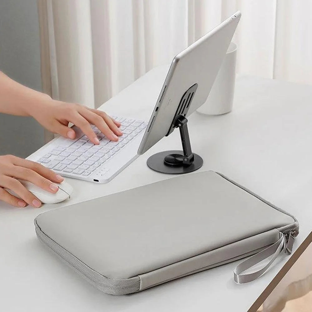 Laptop Sleeve Bag for 10.9 inch Tablet 180-degree Full Opening Portable Storage Organizer with Mouse Pad Function - Grey - 6