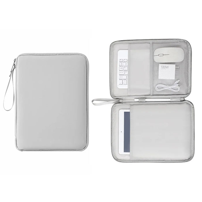 Laptop Sleeve Bag for 13.3 inch Tablet 180-degree Full Opening Portable Storage Organizer with Mouse Pad Function - Grey - 1