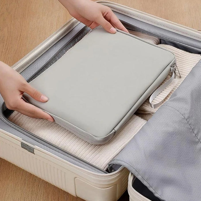 Laptop Sleeve Bag for 13.3 inch Tablet 180-degree Full Opening Portable Storage Organizer with Mouse Pad Function - Grey - 5