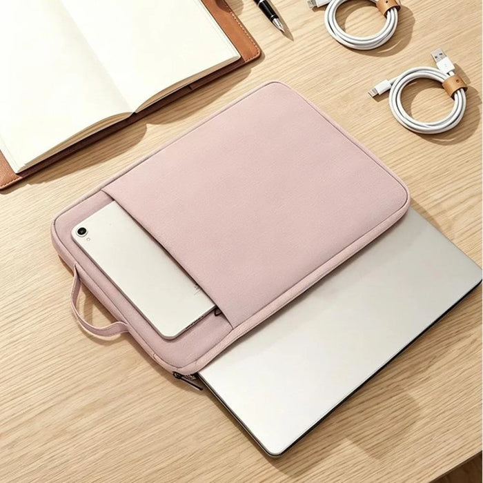 Laptop Sleeve Case for 15-15.6 inch Notebook Computer Lightweight Portable Carrying Bag with Handle - Pink - 3