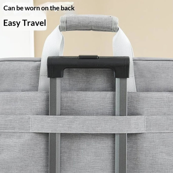 Crossbody Laptop Bag for 17 inch Notebook Magic Tape Closure Large Capacity Computer Tablet Bag with Adjustable Strap - Grey - 6