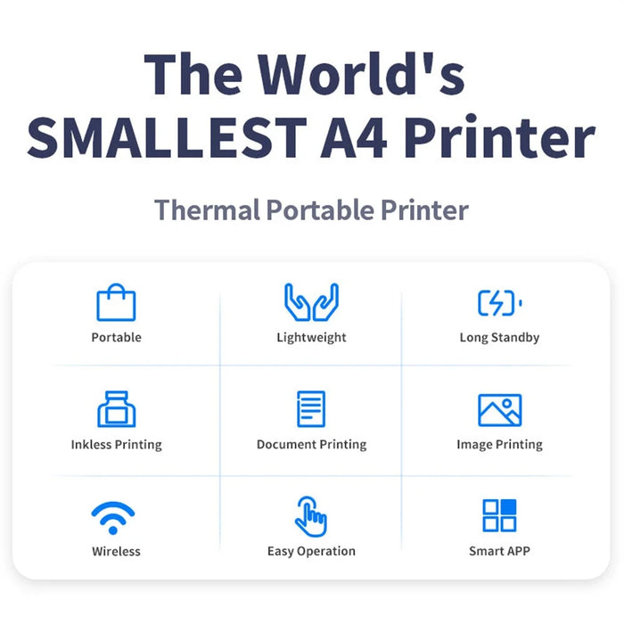 X8 Portable A4 Thermal Printer 203DPI Inkless Bluetooth-compatible / USB Connection for Home Office - Black - 2