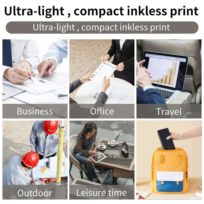 X8 Portable A4 Thermal Printer 203DPI Inkless Bluetooth-compatible / USB Connection for Home Office - Black - 3