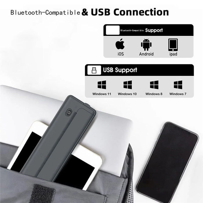 X8 Portable A4 Thermal Printer 203DPI Inkless Bluetooth-compatible / USB Connection for Home Office - Black - 5
