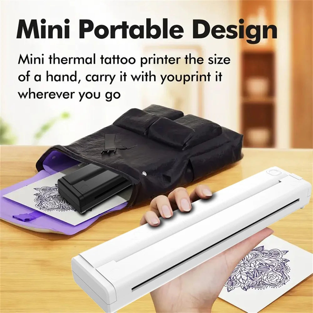 X9 Portable A4 Thermal Printer Bluetooth-compatible / USB Connection 203DPI Inkless Printer for Home Office - Black - 2