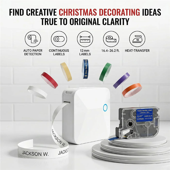 MARKLIFE R15 Portable Label Printer Thermal Transfer Bluetooth-compatible Printing Machine - White - 3