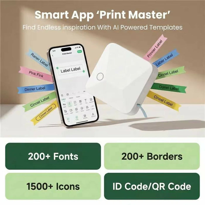 MARKLIFE R15 Portable Label Printer Thermal Transfer Bluetooth-compatible Printing Machine - White - 6
