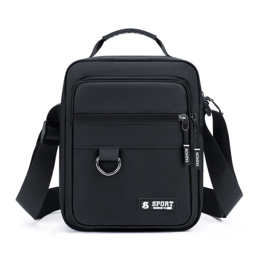 WEIXIER WD8047 Men Crossbody Bag Waterproof PU Leather Lightweight Business Shoulder Bag for Work Travel - Black - 1