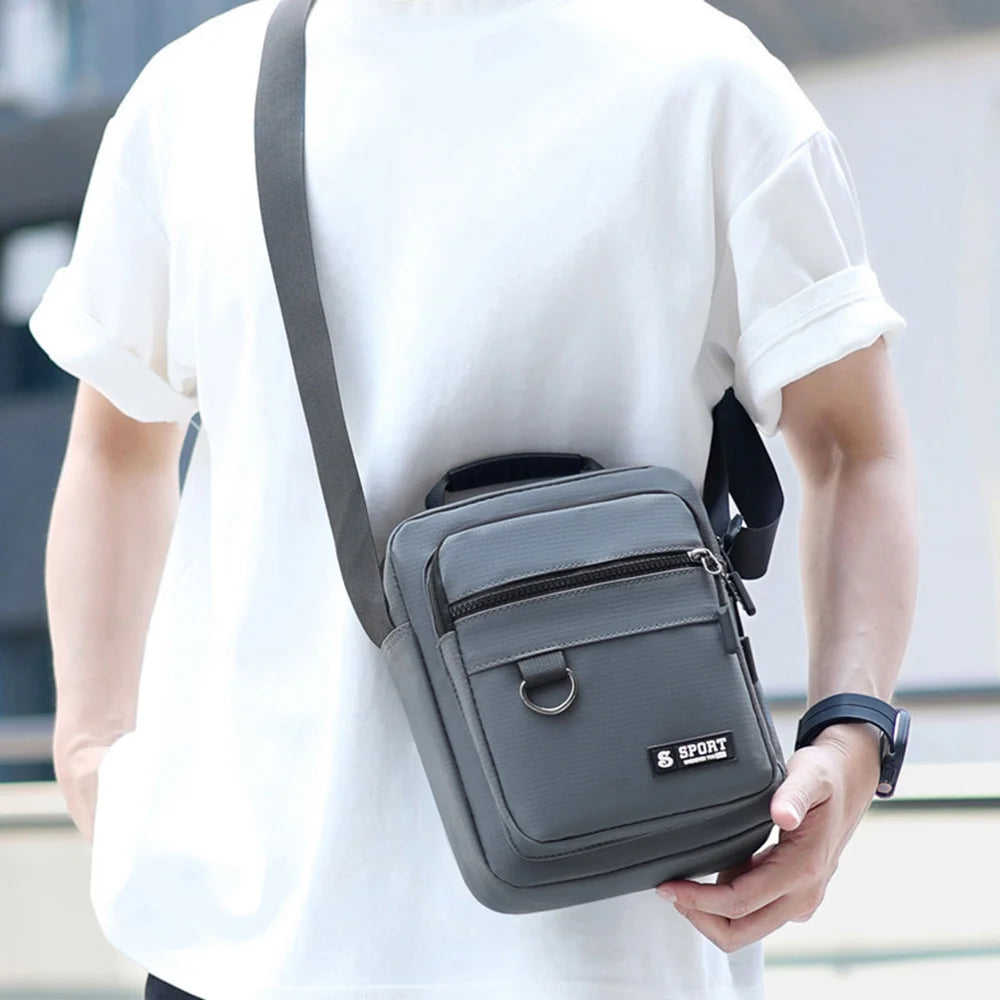 WEIXIER WD8047 Men Crossbody Bag Waterproof PU Leather Lightweight Business Shoulder Bag for Work Travel - Black - 3