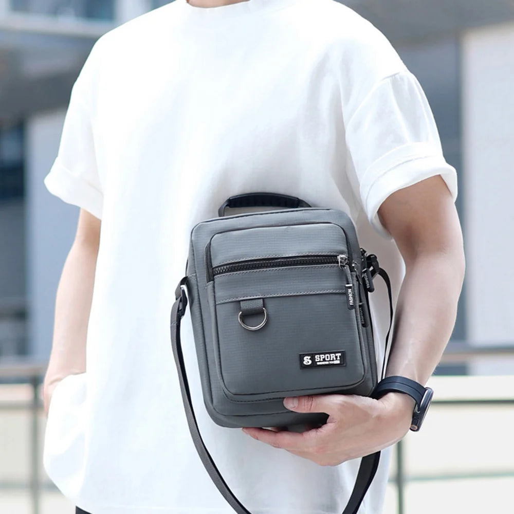 WEIXIER WD8047 Men Crossbody Bag Waterproof PU Leather Lightweight Business Shoulder Bag for Work Travel - Black - 4