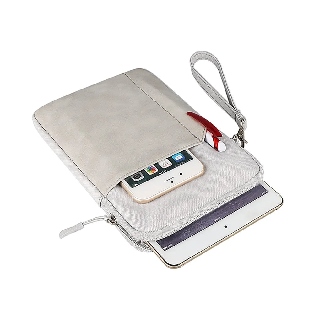 ND00S Shockproof Bag Sleeve Case Cover with Pen Pocket for iPad mini 7.9-8 Inch Tablet - Dark Grey - 5