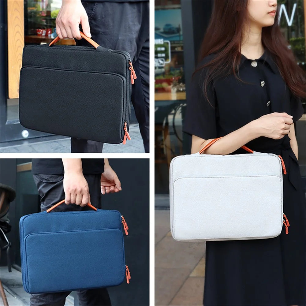 ND03S Laptop Handbag Waterproof Shockproof Carrying Tote Bag for 14.1-15.4 Inches Notebook - Black - 4