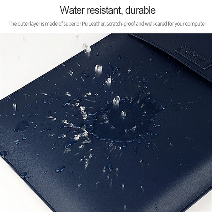 PU06 Waterproof PU Leather Foldable Laptop Riser Case for MacBook Huawei Xiaomi 13.3 Inch Notebook - Black - 6