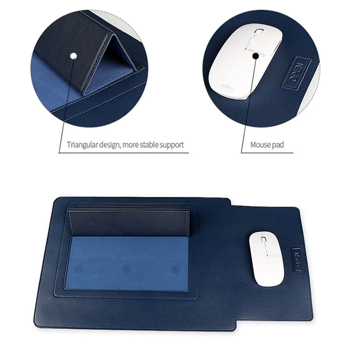 PU06 Waterproof PU Leather Foldable Laptop Riser Case for MacBook Huawei Xiaomi 13.3 Inch Notebook - Black - 7