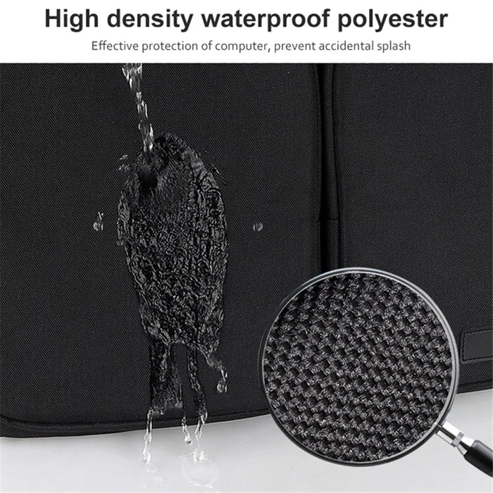 ST11 Laptop Handbag Sleeve Case Business Waterproof Pouch Shoulder Bag for 15.6 inch Notebook - Black - 6