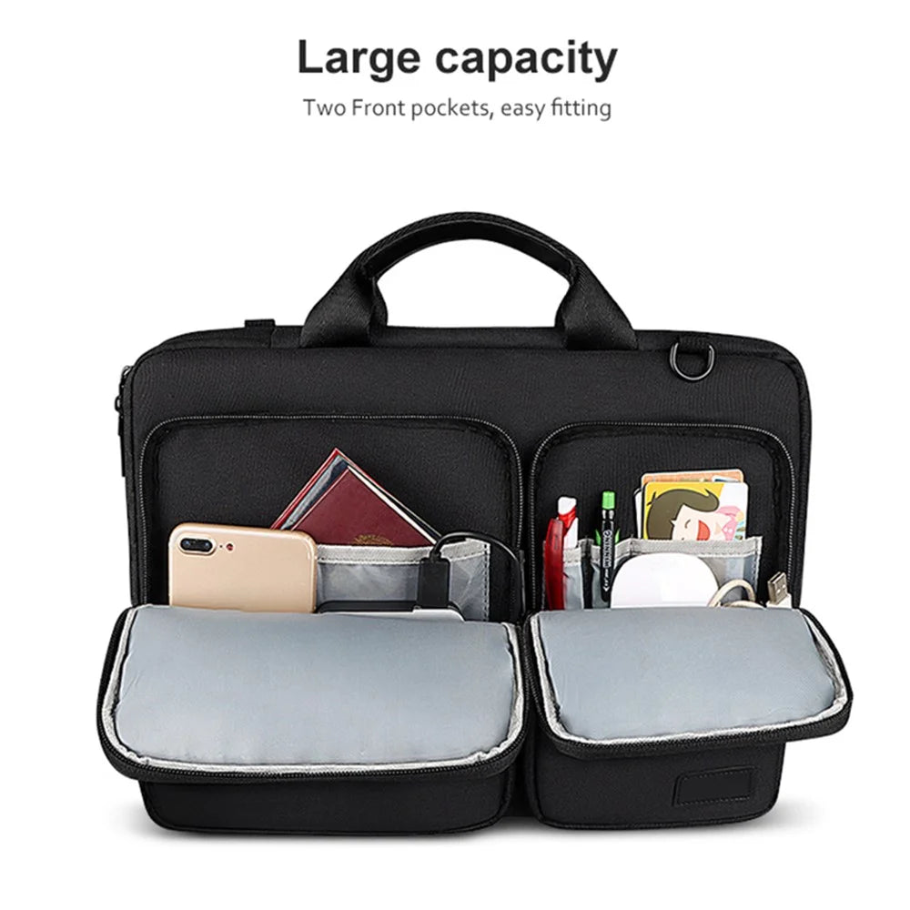 ST11 Handheld Laptop Bag Case Waterproof Notebook Shoulder Bag Handbag Pouch for 13.3 inch Laptop - Black - 4